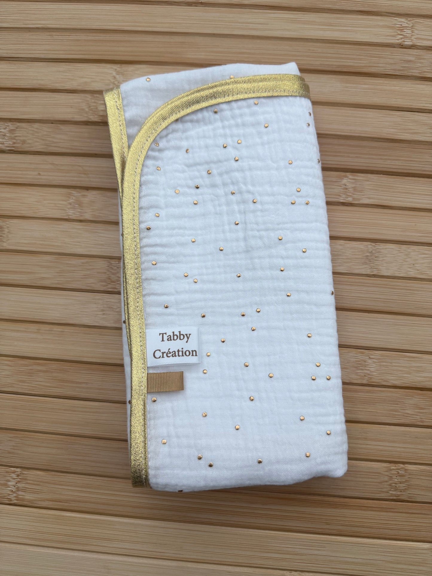 Lange pour bébé-Gaze de coton-Finitions Doré