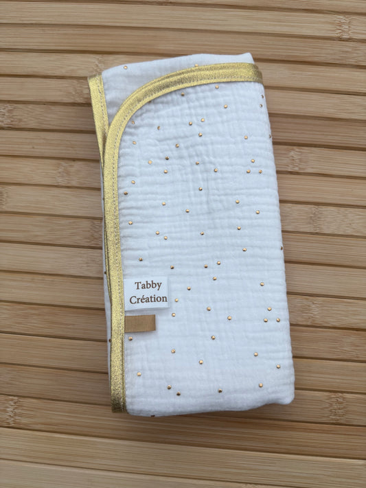 Lange pour bébé-Gaze de coton-Finitions Doré