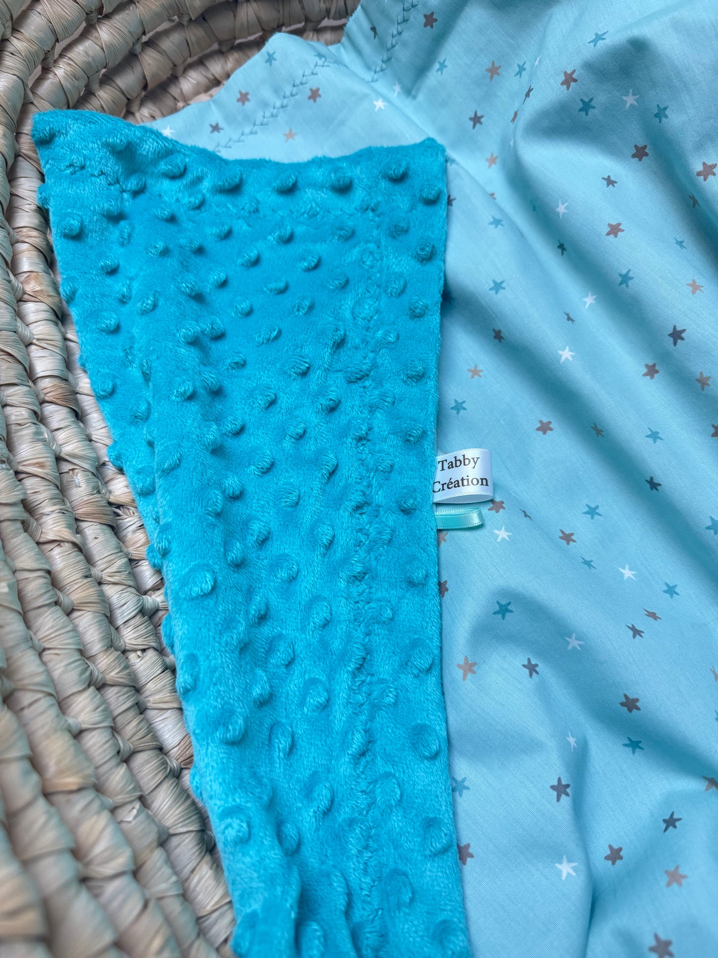 Couverture pour bébé bi-matière  étoiles ⭐️ Nouveautés choix 3 coloris Minky