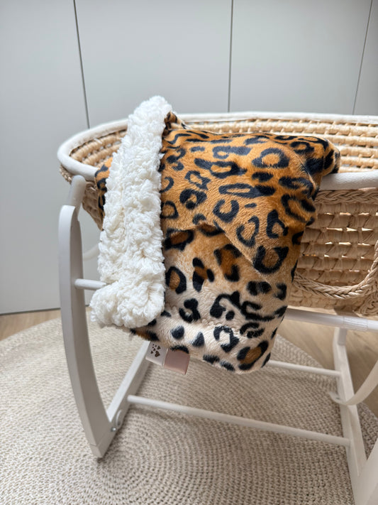 Couverture bébé léopard polaire sherpa