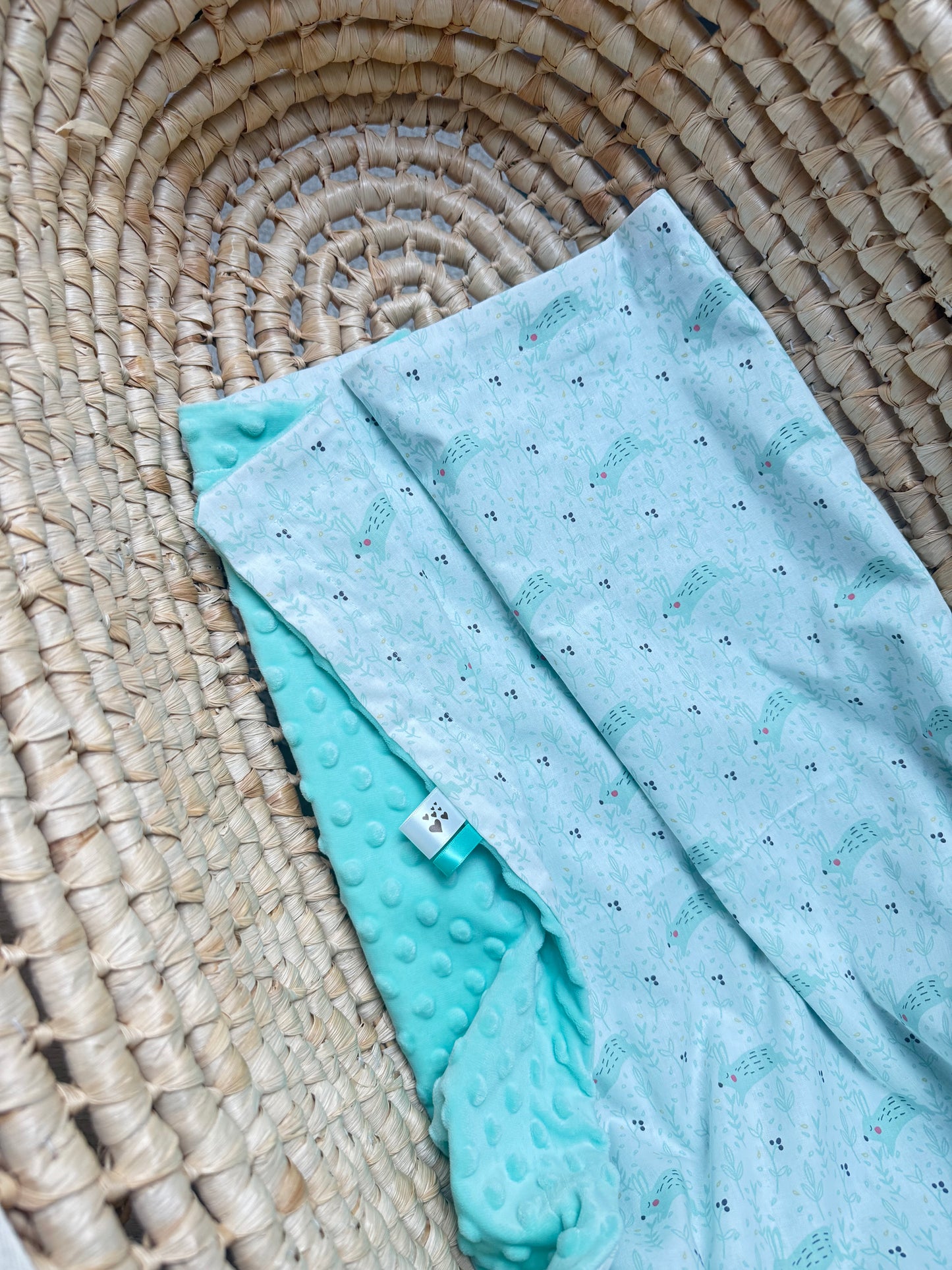 Couverture bébé double en coton imprimé et Minky - douce et confortable