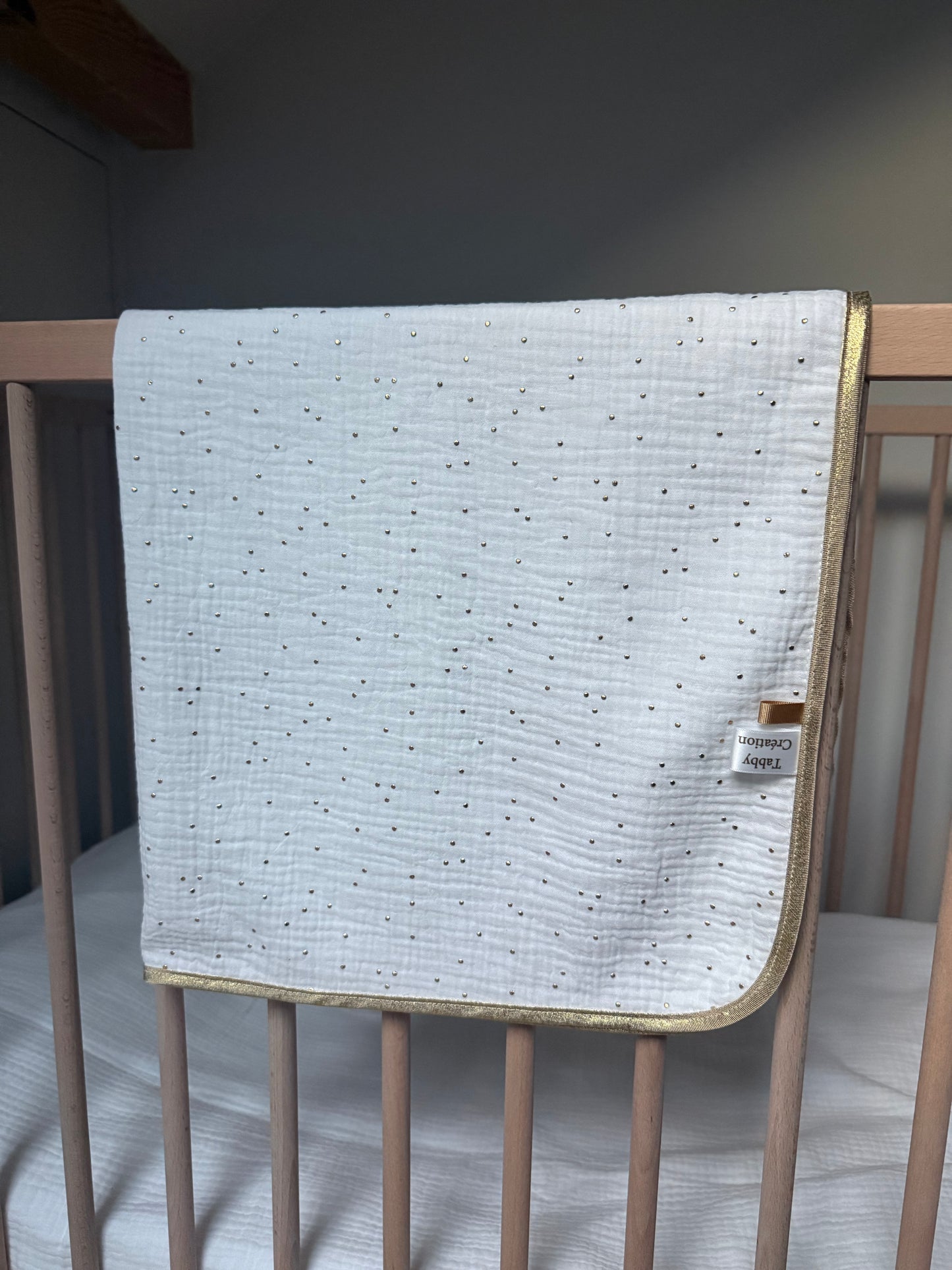 Lange pour bébé-Gaze de coton-Finitions Doré