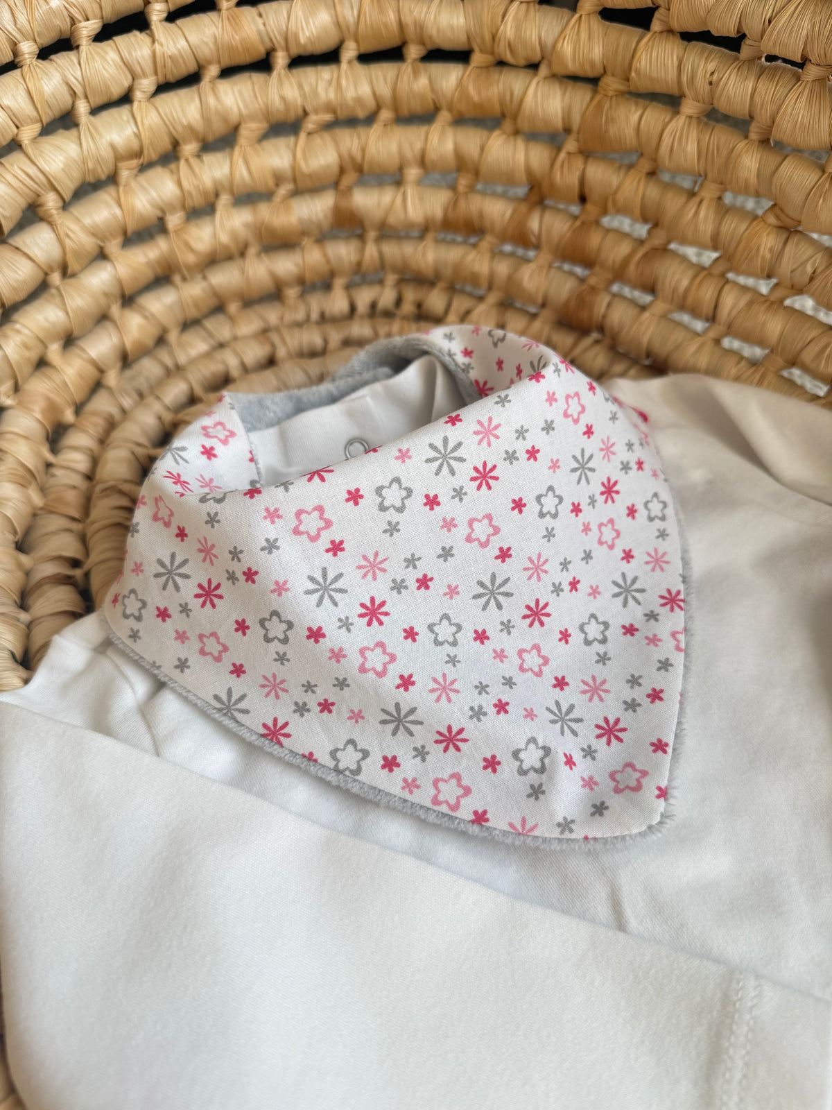 Lot 2 Bavoirs Bandana Bébé - Gaze + Coton - Éponge Bambou - 0-18 mois