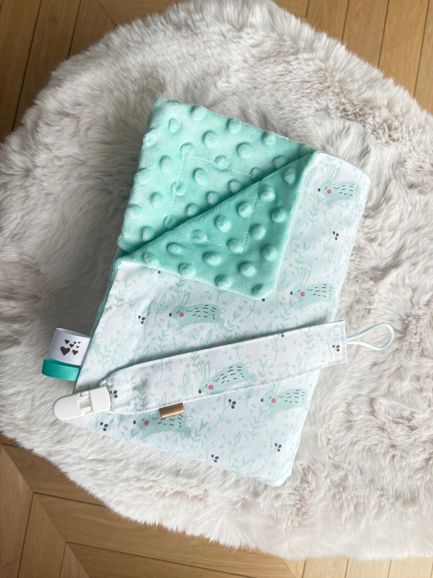 Couverture bébé double en coton imprimé et Minky - douce et confortable