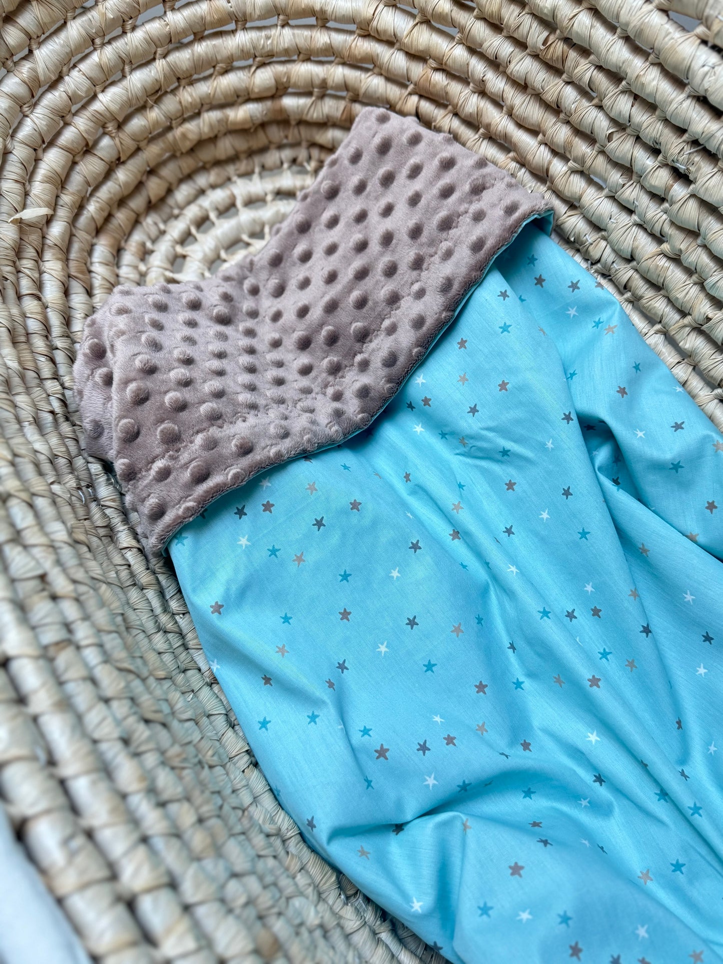 Couverture pour bébé bi-matière  étoiles ⭐️ Nouveautés choix 3 coloris Minky