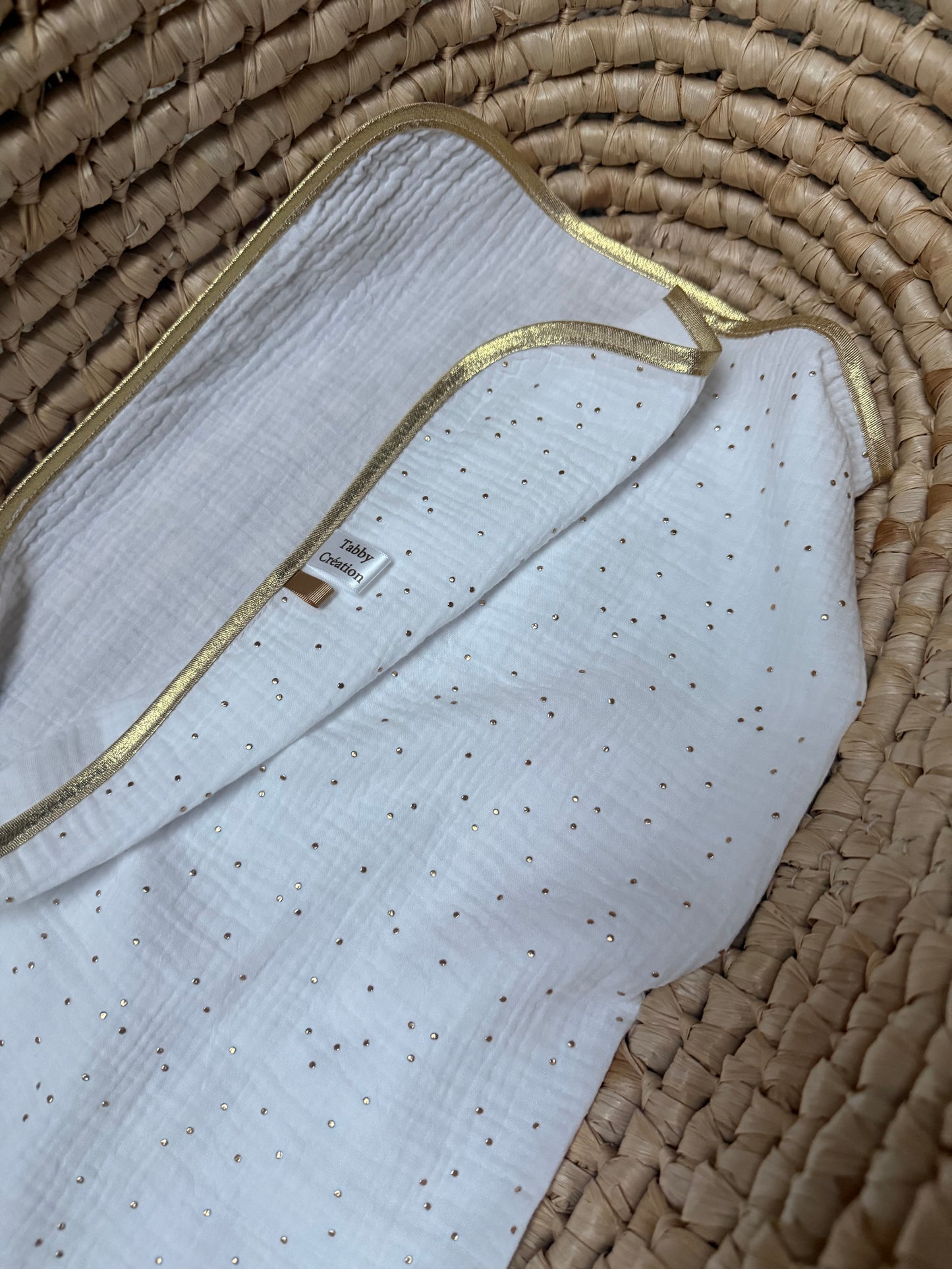Lange pour bébé-Gaze de coton-Finitions Doré