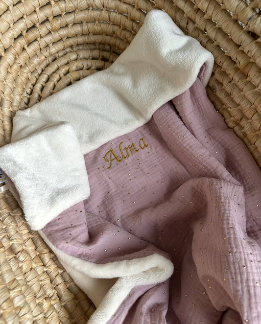 Couverture doublé en gazé de coton douillette pour bébé