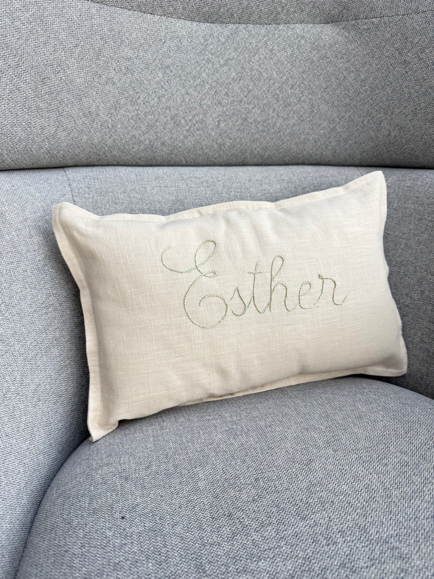 Coussin personnalisé à la main 100% lin 8 coloris au choix