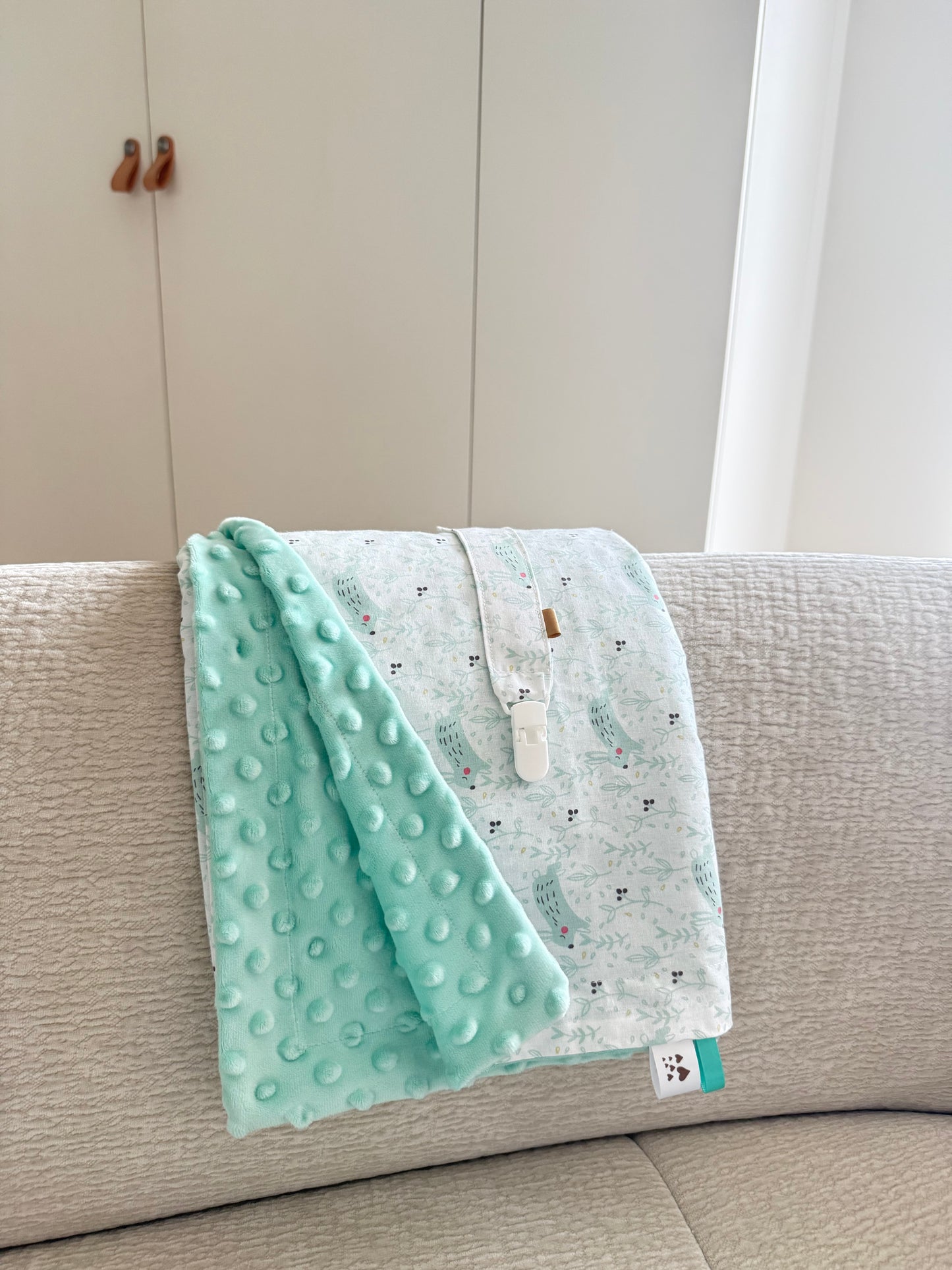 Couverture bébé double en coton imprimé et Minky - douce et confortable