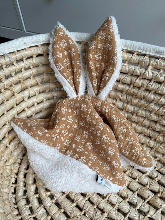 Doudou plat Oreilles lapin Gaze de coton ❤️Nouveautés