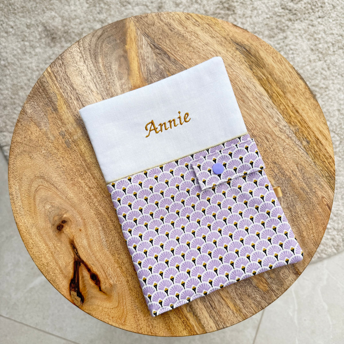Protège carnet de santé & motif eventail -7 coloris