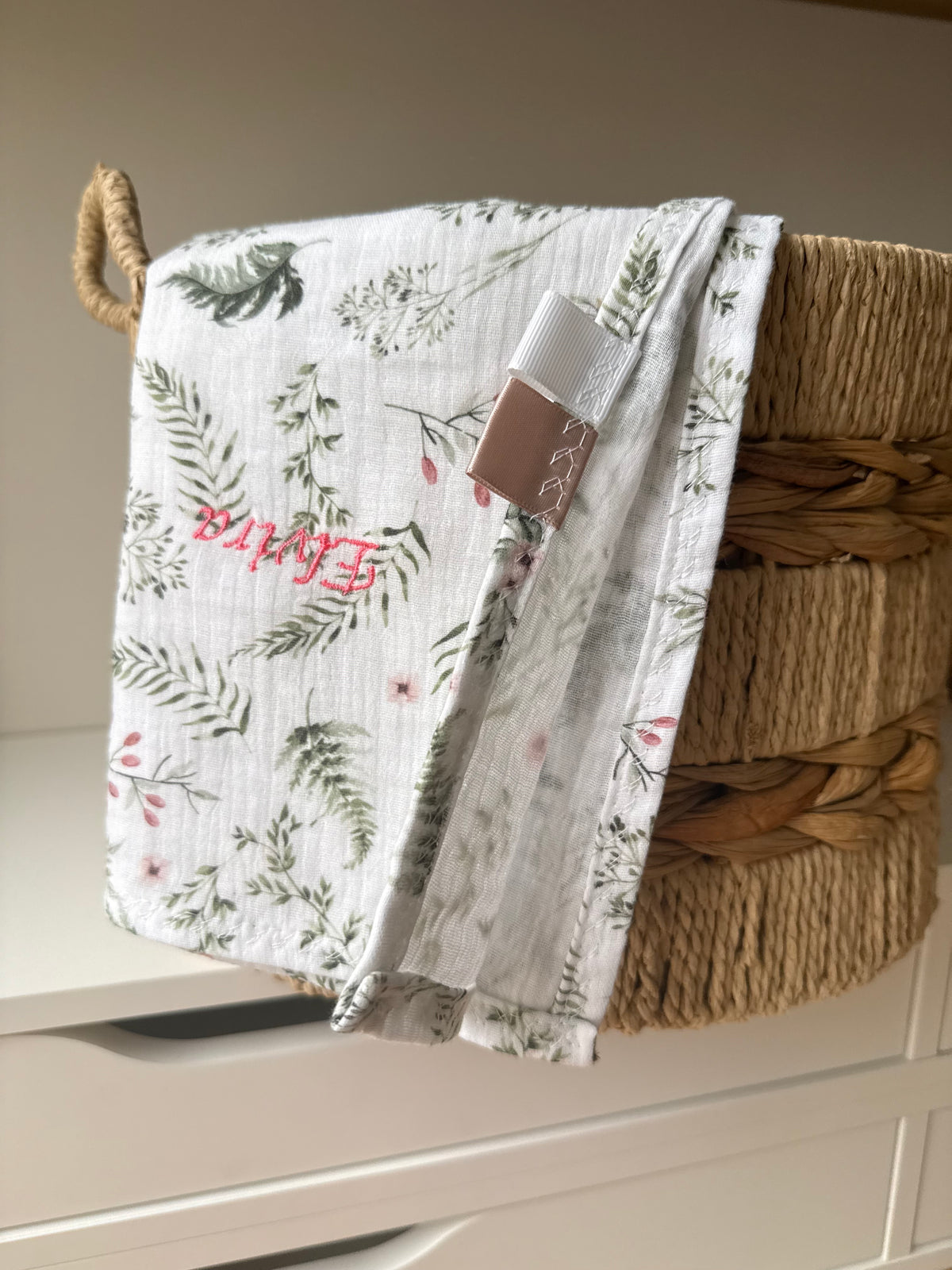 Coffret Lange + Attache Tétine Personnalisé | Gaze de Coton