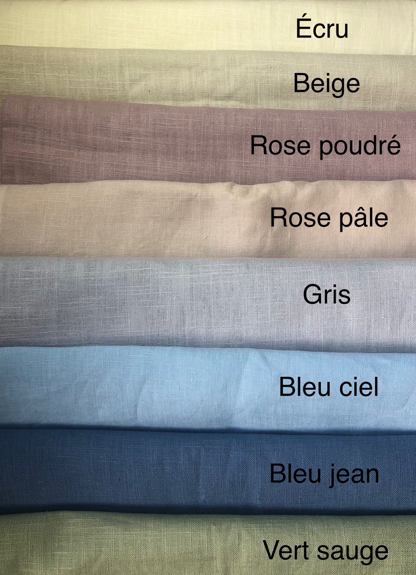 Coussin personnalisé à la main 100% lin 8 coloris au choix