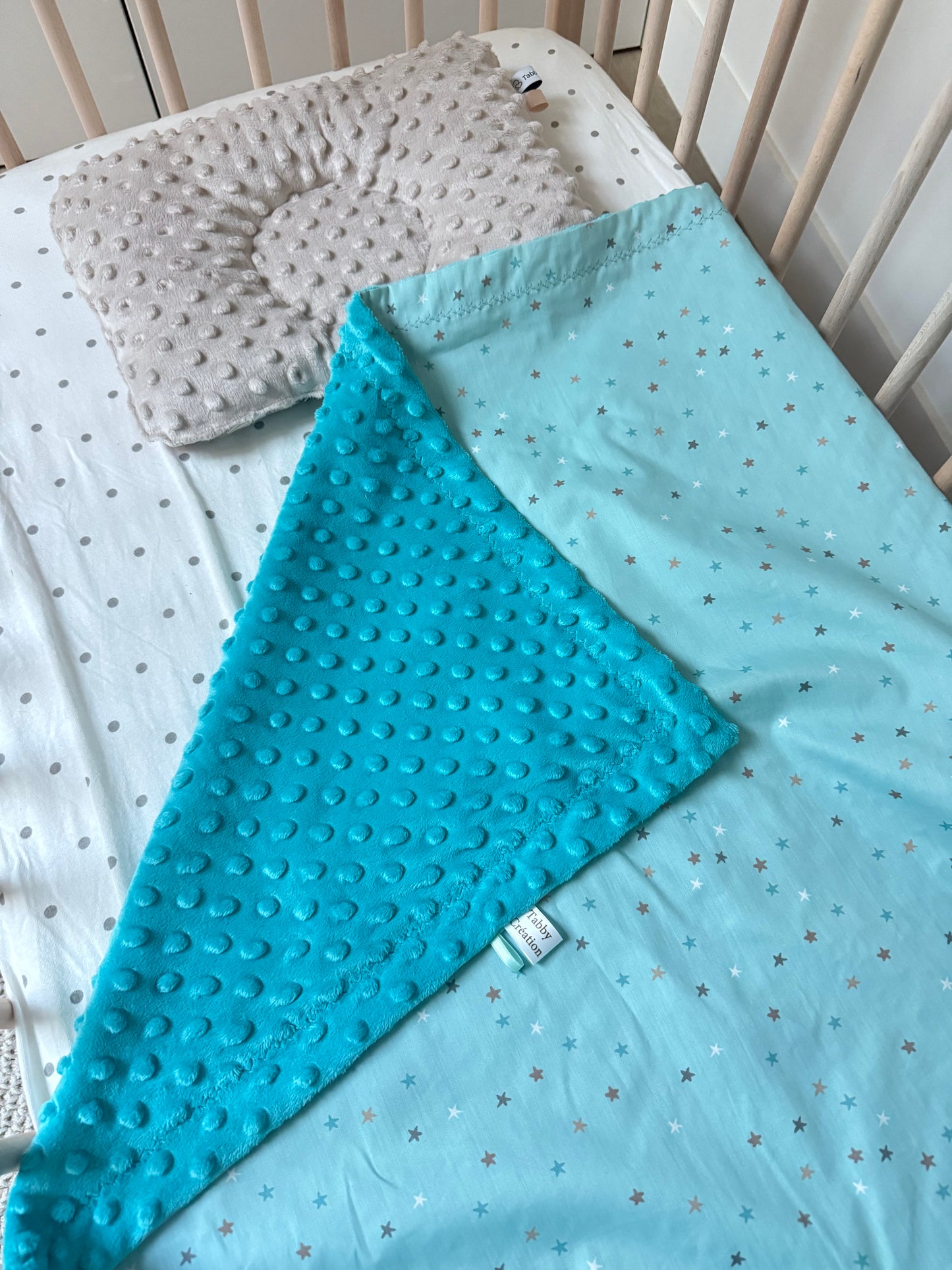 Couverture pour bébé bi-matière  étoiles ⭐️ Nouveautés choix 3 coloris Minky