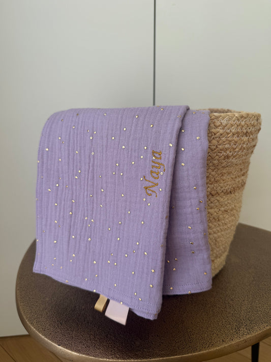 Lange bébé-gaze de coton à pois doré-13 coloris