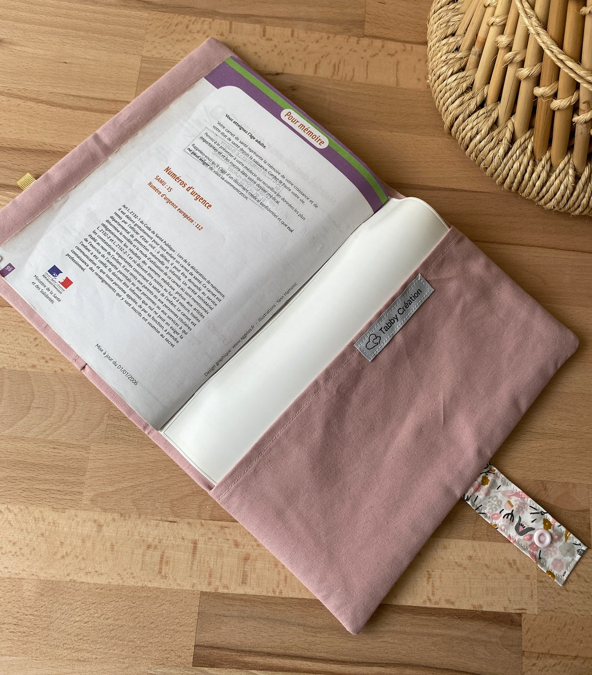 Protège carnet de santé bi tissu