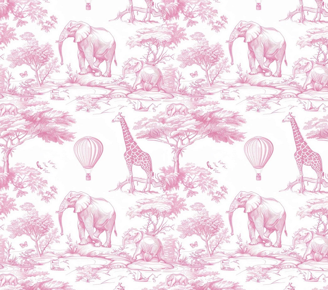 Cape de bain bébé oreilles lapinou - Toile de Jouy safari - 3 coloris